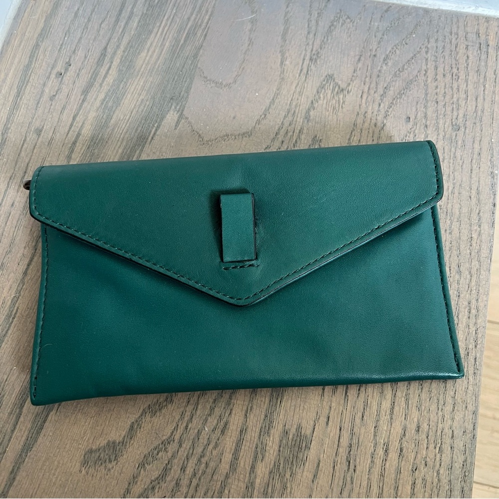 Gryson Discontinued Long Leather Wallet in Turquoise